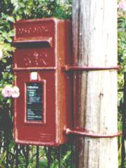 Lamp box with rectangular front.