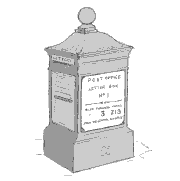 Sketch of a short square pillar box.